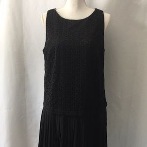 Ann Taylor LOFT Black Dress with Pleated Bottom